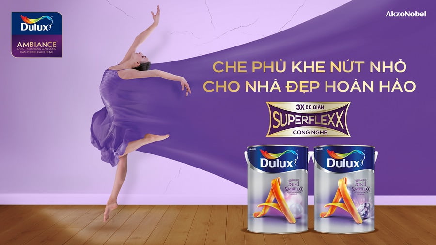 Sơn DULUX AMBIANCE 5IN1 SUPERFLEXX Bóng mờ Z611 1L