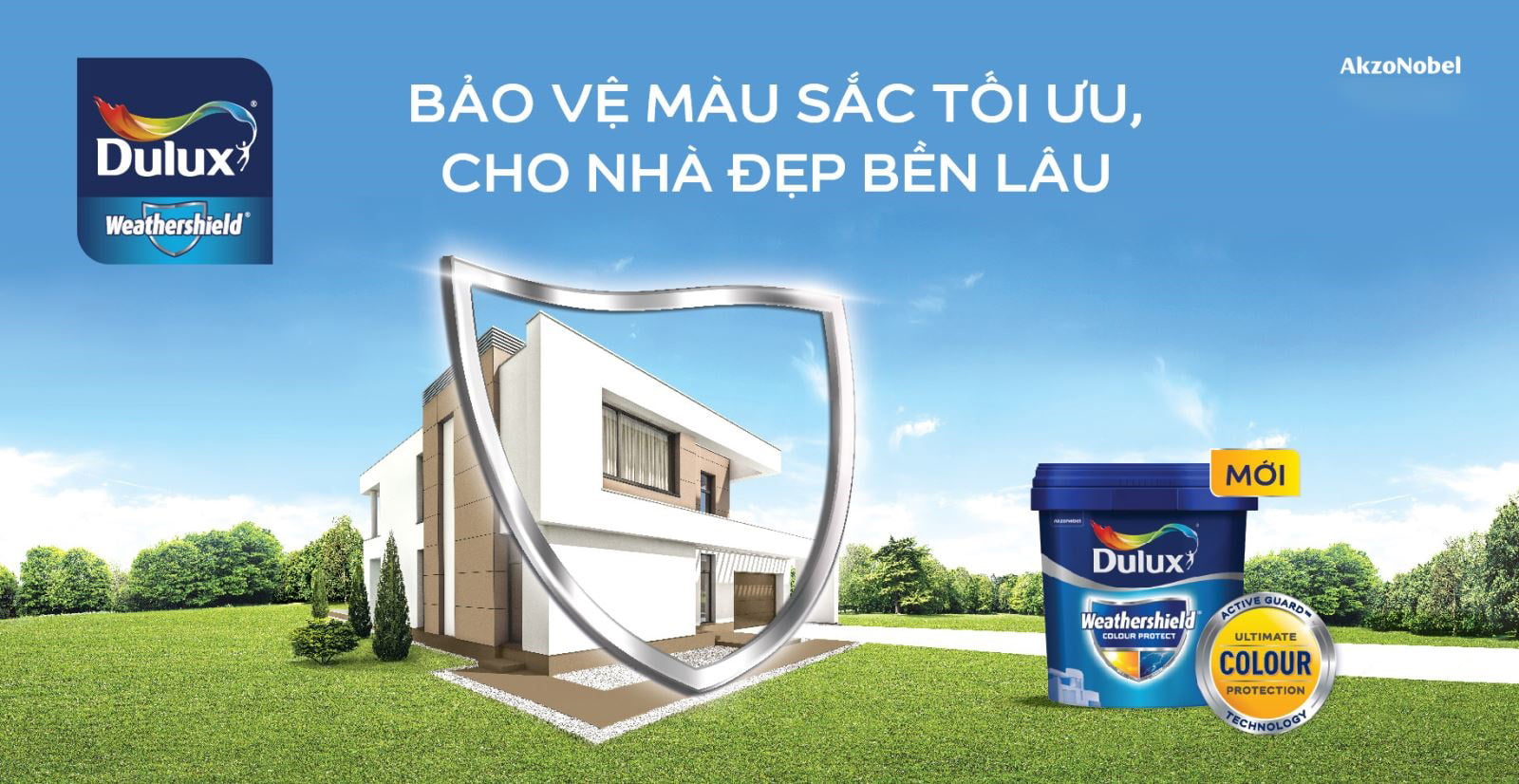 Sơn Dulux WEATHERSHIELD COLOUR PROTECT Bóng E023 1L 1