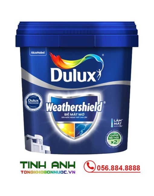 sơn ngoại thất Dulux WEATHERSHIELD COLOUR PROTECT Bề Mặt Mờ E015 1L _ tongkhosontinhanh