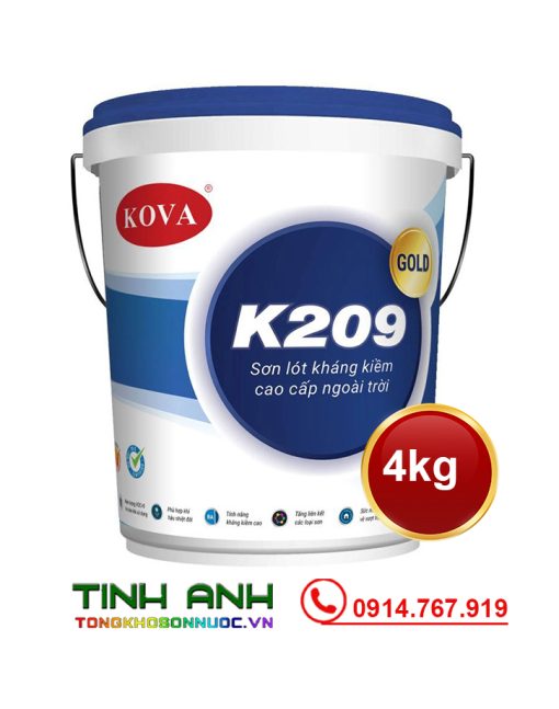 Sơn lót Kova K209-GOLD lon 4kg mặt trước