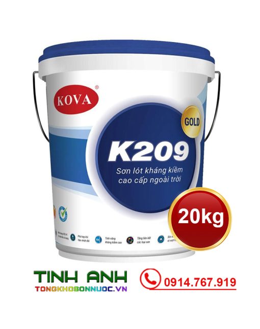 Sơn lót Kova K209-GOLD thùng 20kg mặt trước