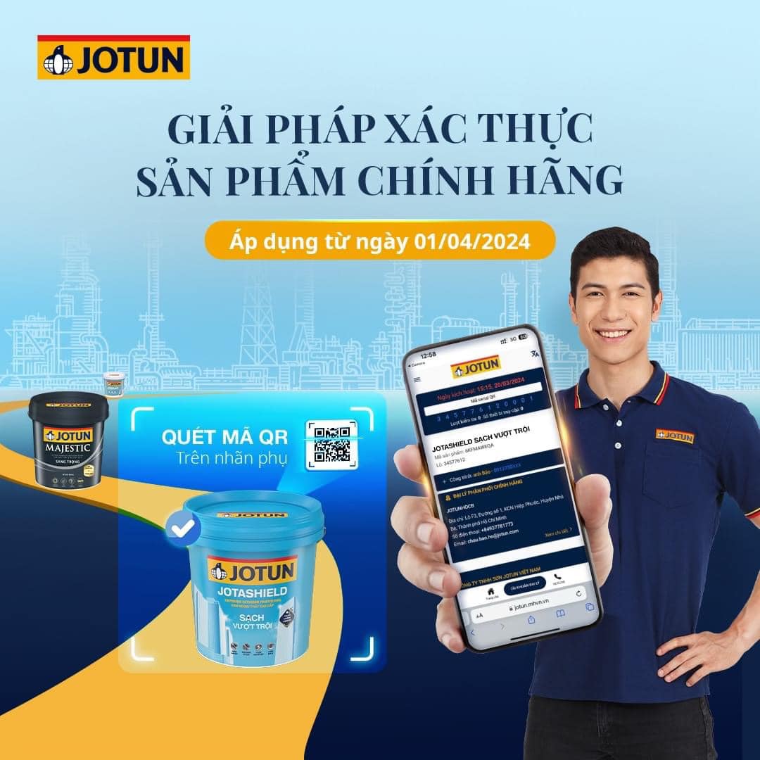 giải pháp xác thực sản phẩm chính hãng của Jotun