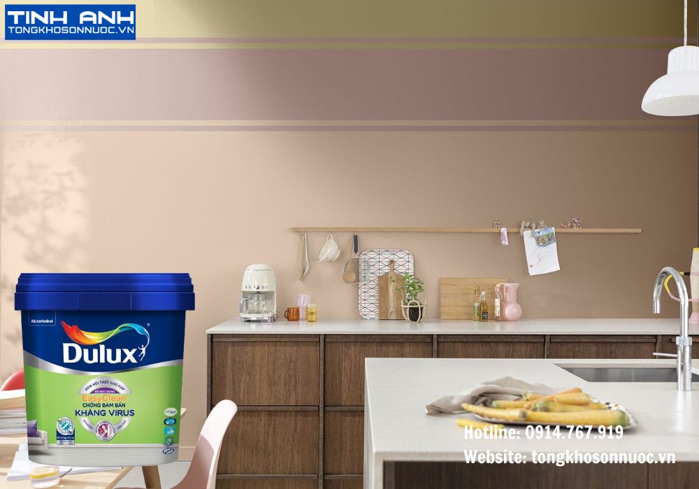 Dulux EasyClean chống bám bẩn kháng virus bề mặt bóng - E017B 15L