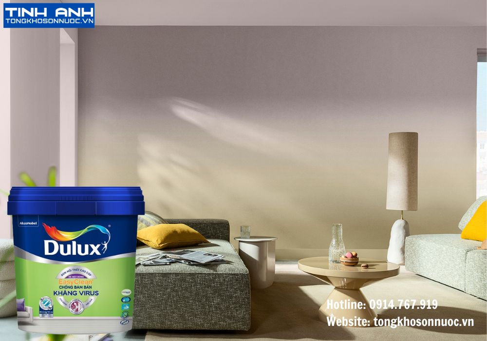 Dulux EasyClean chống bám bẩn kháng virus bề mặt bóng - E017B 1L