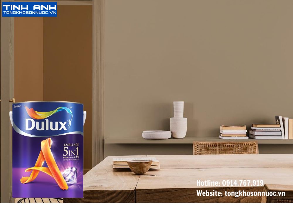 Sơn nội thất Dulux Ambiance 5in1 Diamond Glow Siêu bóng - 66AB 15L