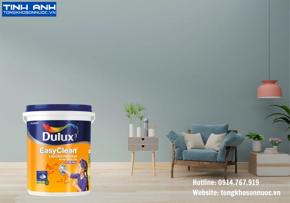 Sơn Dulux EasyClean lau chùi vượt trội kháng virus bề mặt bóng - 99AB 15L