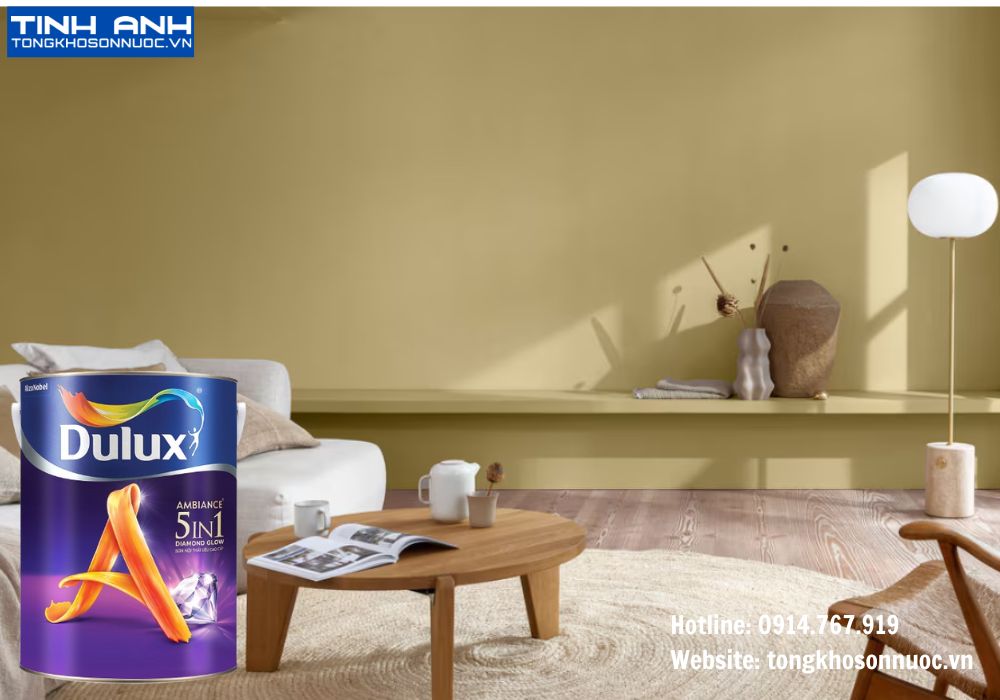 Sơn nội thất Dulux Ambiance 5in1 Diamond Glow Siêu bóng 15L 