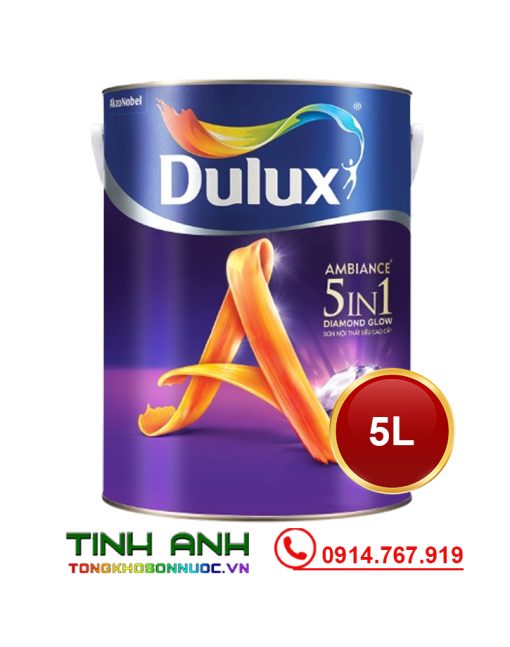 Sơn nội thất Dulux Ambiance 5in1 Diamond Glow Siêu bóng - 66AB Lon 5L - tongkhosonnuoc