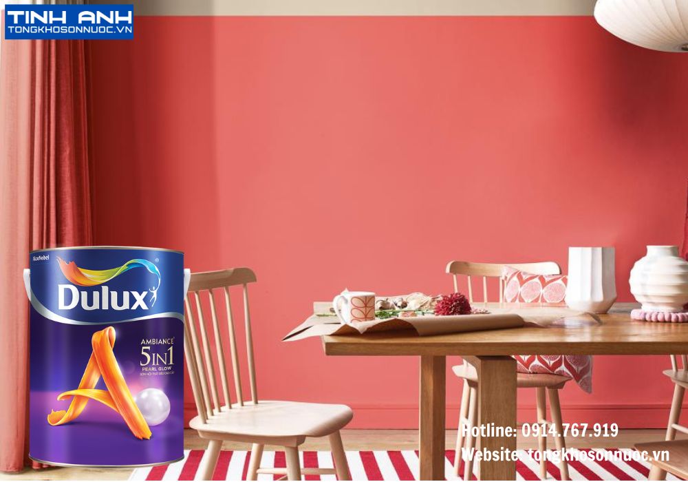 Sơn nội thất Dulux Ambiance 5in1 Pearl Glow Bóng mờ - 66A 15L