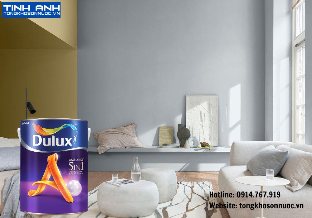 Sơn nội thất Dulux Ambiance 5in1 Pearl Glow Bóng mờ - 66A thùng 15L