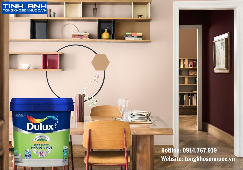 Sơn nội thất Dulux EasyClean chống bám bẩn kháng virus E016M 5L