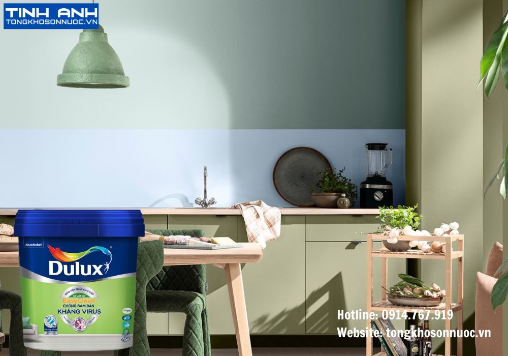 Sơn nội thất Dulux EasyClean chống bám bẩn kháng virus bề mặt mờ - E016M lon 1L