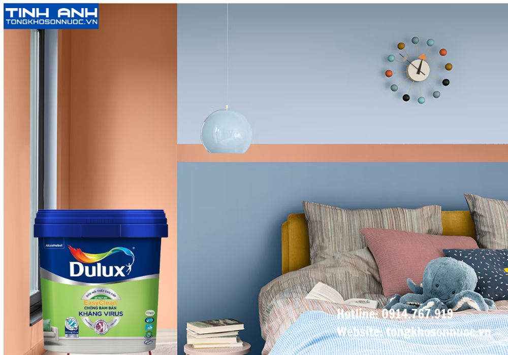 Sơn nội thất Dulux EasyClean chống bám bẩn kháng virus bề mặt mờ - E016M thùng 15L