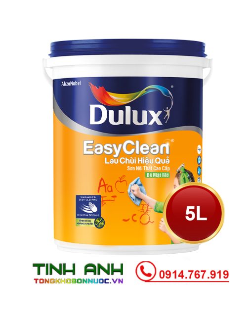 Sơn nội thất Dulux EasyClean lau chùi hiệu quả bề mặt mờ - A991 lon 5L