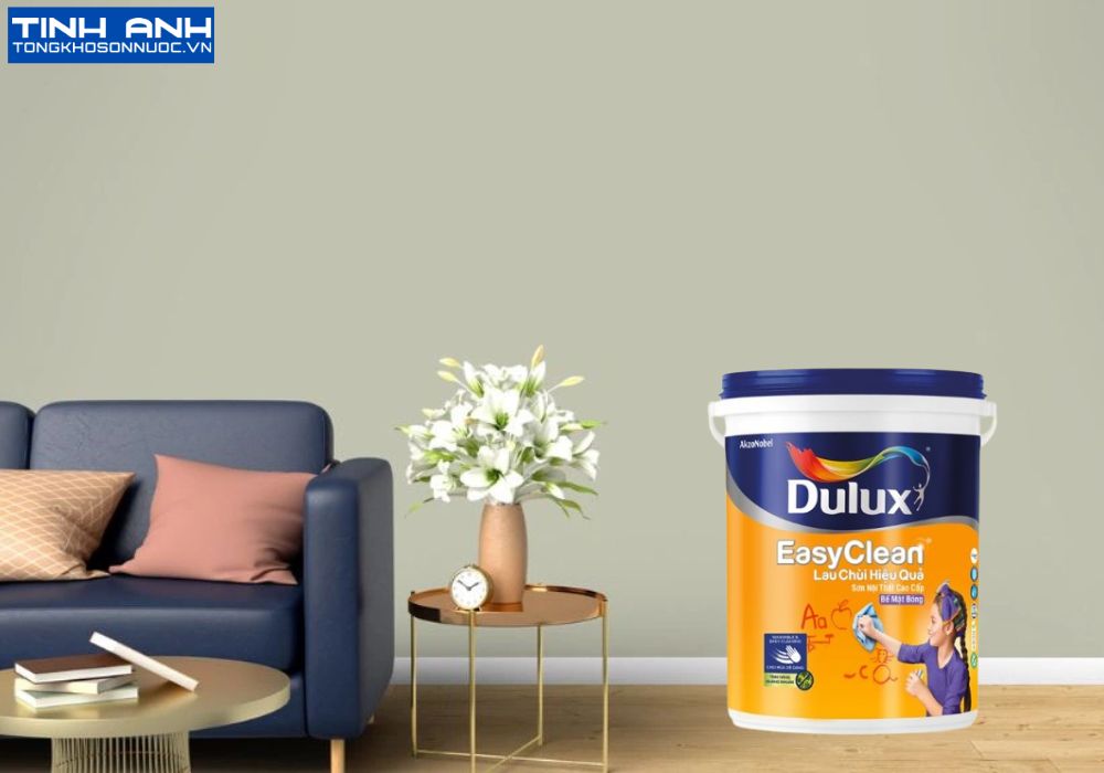 Sơn nội thất Dulux EasyClean lau chùi vượt trội kháng virus bề mặt bóng - 99AB lon1L