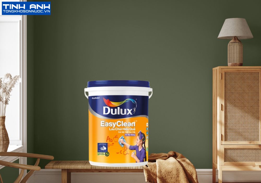 Sơn nội thất Dulux EasyClean lau chùi vượt trội kháng virus bề mặt bóng - 99AB thùng 15L