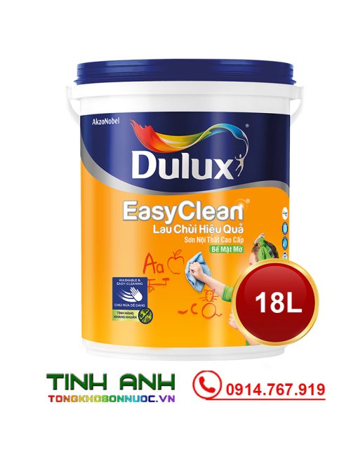 sơn nội thất Dulux EasyClean lau chùi hiệu quả bề mặt mờ - A991 thùng 18L