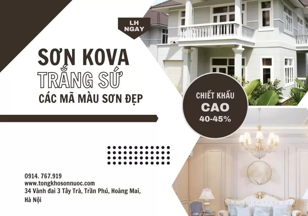 mã màu sơn Kova trắng sứ