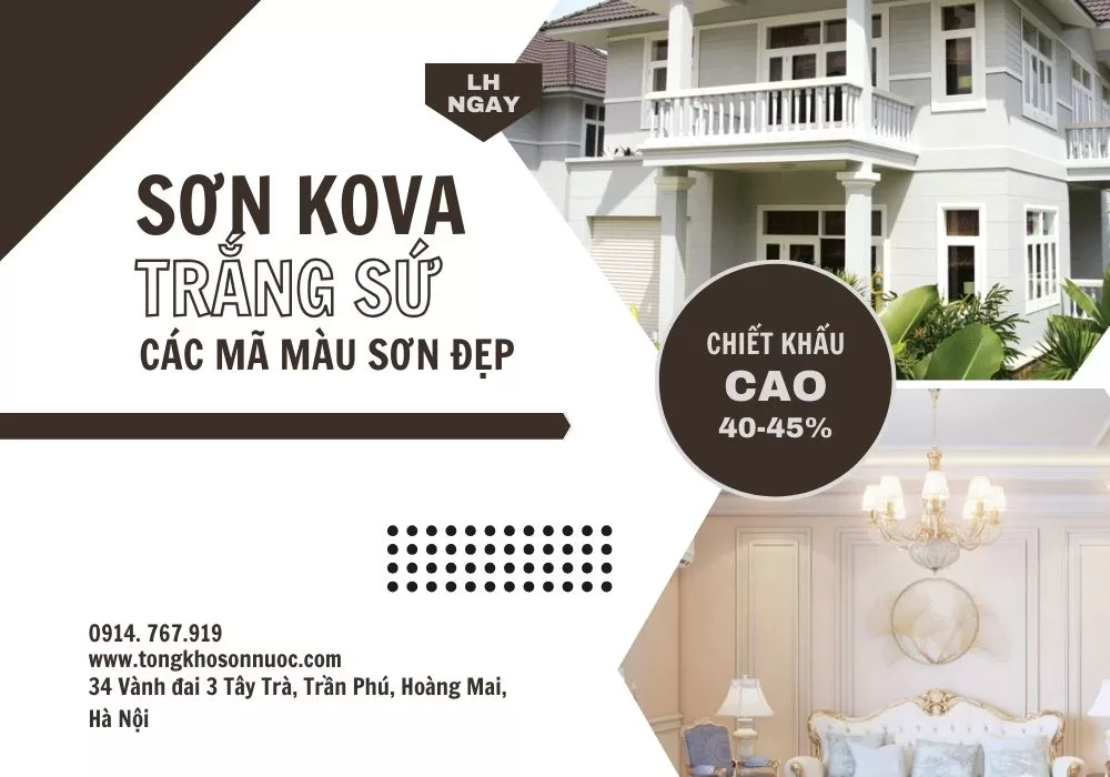 mã màu sơn Kova trắng sứ