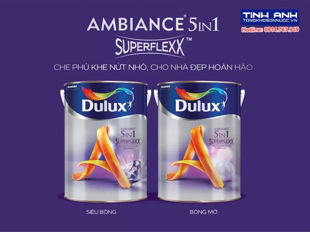 Dulux AMBIANCE 5IN1 SUPERFLEXX - Bề mặt siêu bóng Z611B