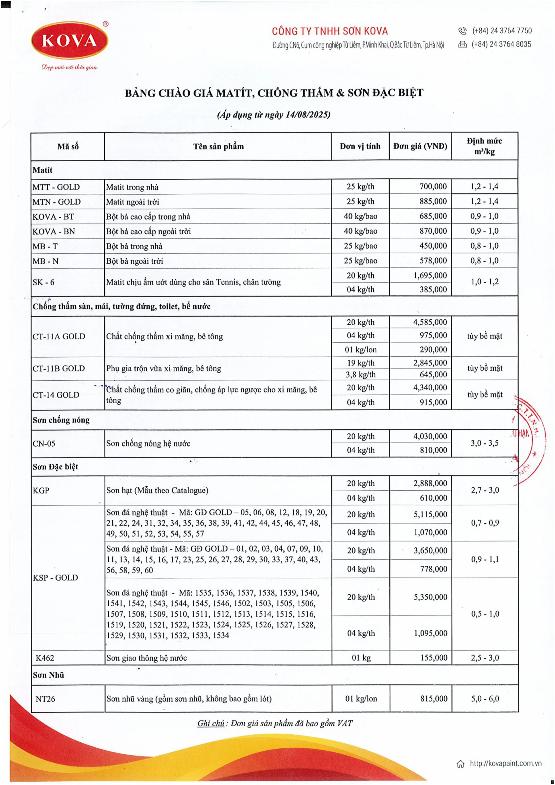 Giá sơn Kova hiện nay là bao nhiêu- Cập nhật bảng giá sơn Kova Tháng 7/2025 - trang 4