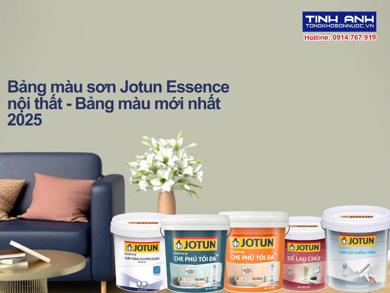 Bảng màu sơn Jotun Essence nội thất - Bảng màu mới nhất 2025