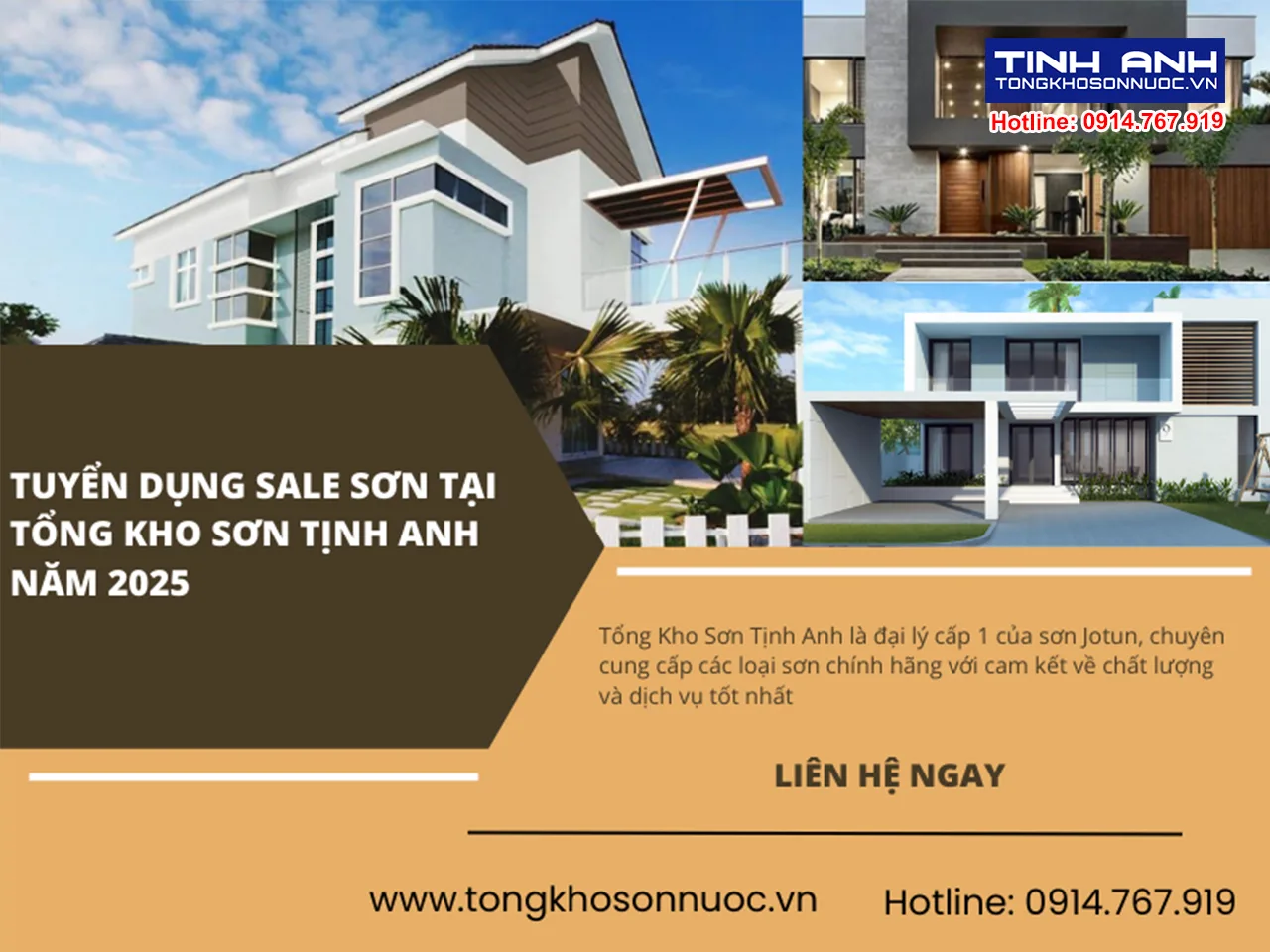Tuyển dụng Sale sơn tại Tổng kho sơn Tịnh Anh năm 2025