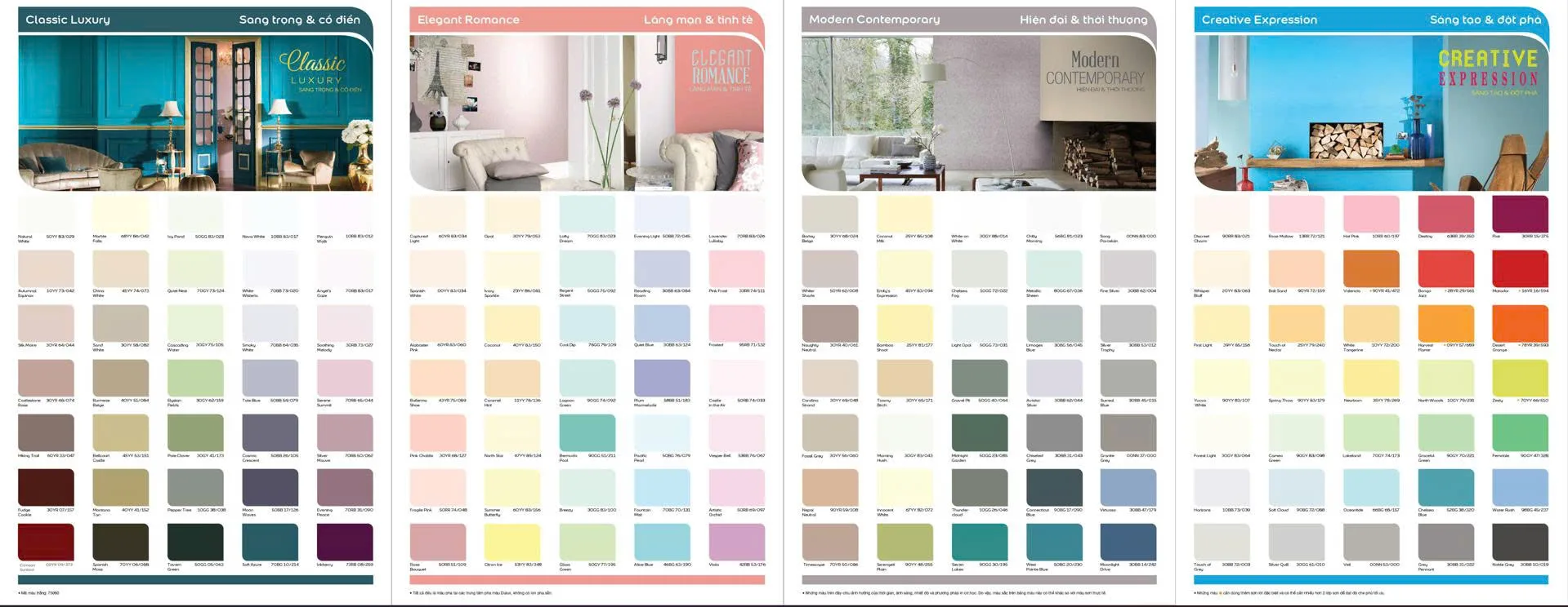 Catalogue sơn Dulux - Bảng màu nội thất, ngoại thất mới nhất