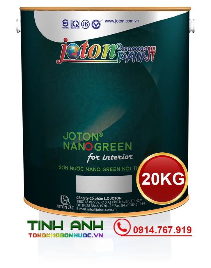 Sơn nước nội thất cao cấp JOTON NANO GREEN INT thùng 20KG Sơn nước nội thất cao cấp JOTON NANO GREEN INT thùng 20KG
