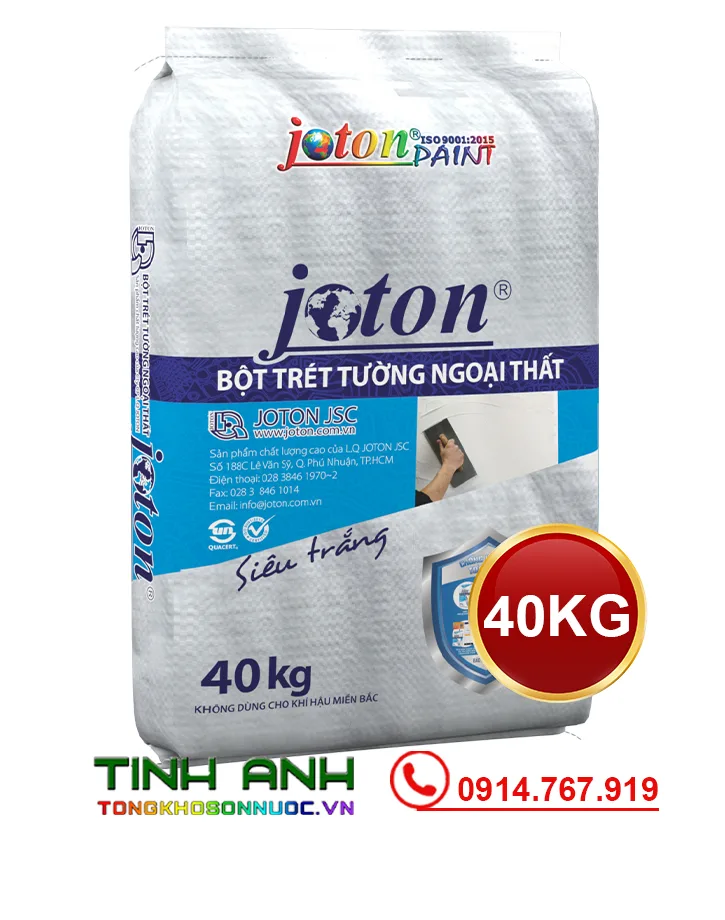Bột bả tường cao cấp ngoại thất JOTON TRẮNG - 40KG Bột bả tường cao cấp ngoại thất JOTON TRẮNG - 40KG
