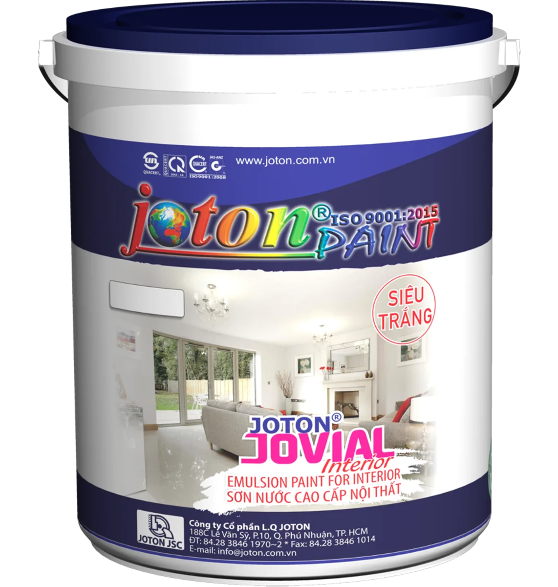 Sơn nội thất cao cấp JOVIAL LCHQ & siêu trắng lon 5L