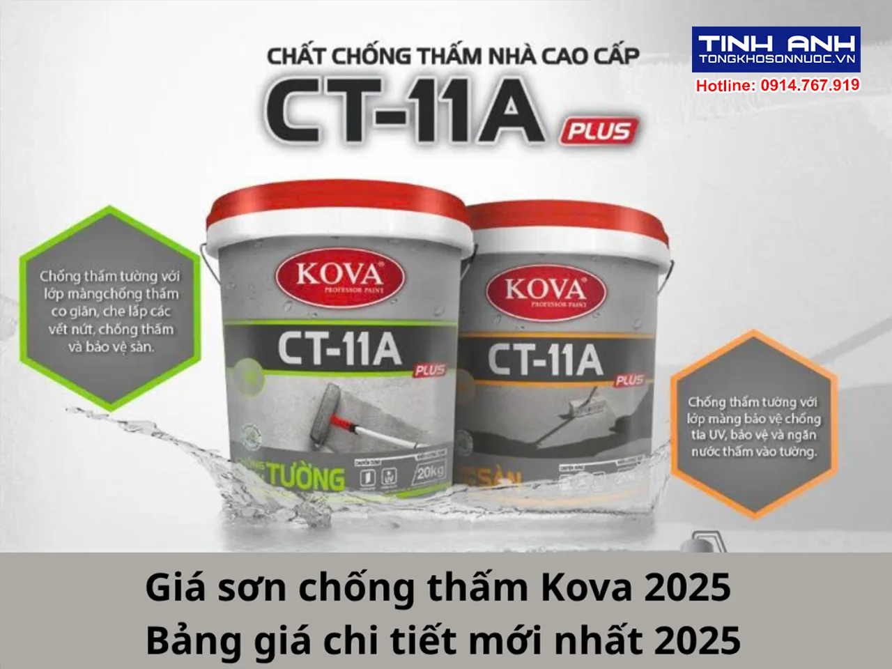 Giá sơn chống thấm Kova 2025 - Bảng giá chi tiết mới nhất 2025