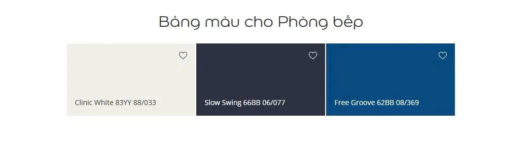 Bảng màu gợi ý cho phòng bếp