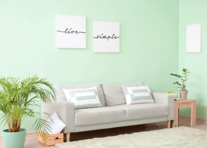 Phòng khách – Hơi thở thanh xuân
Xanh mint phối trắng