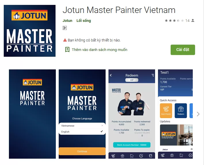 Cách tải ứng dụng Jotun Master Painter