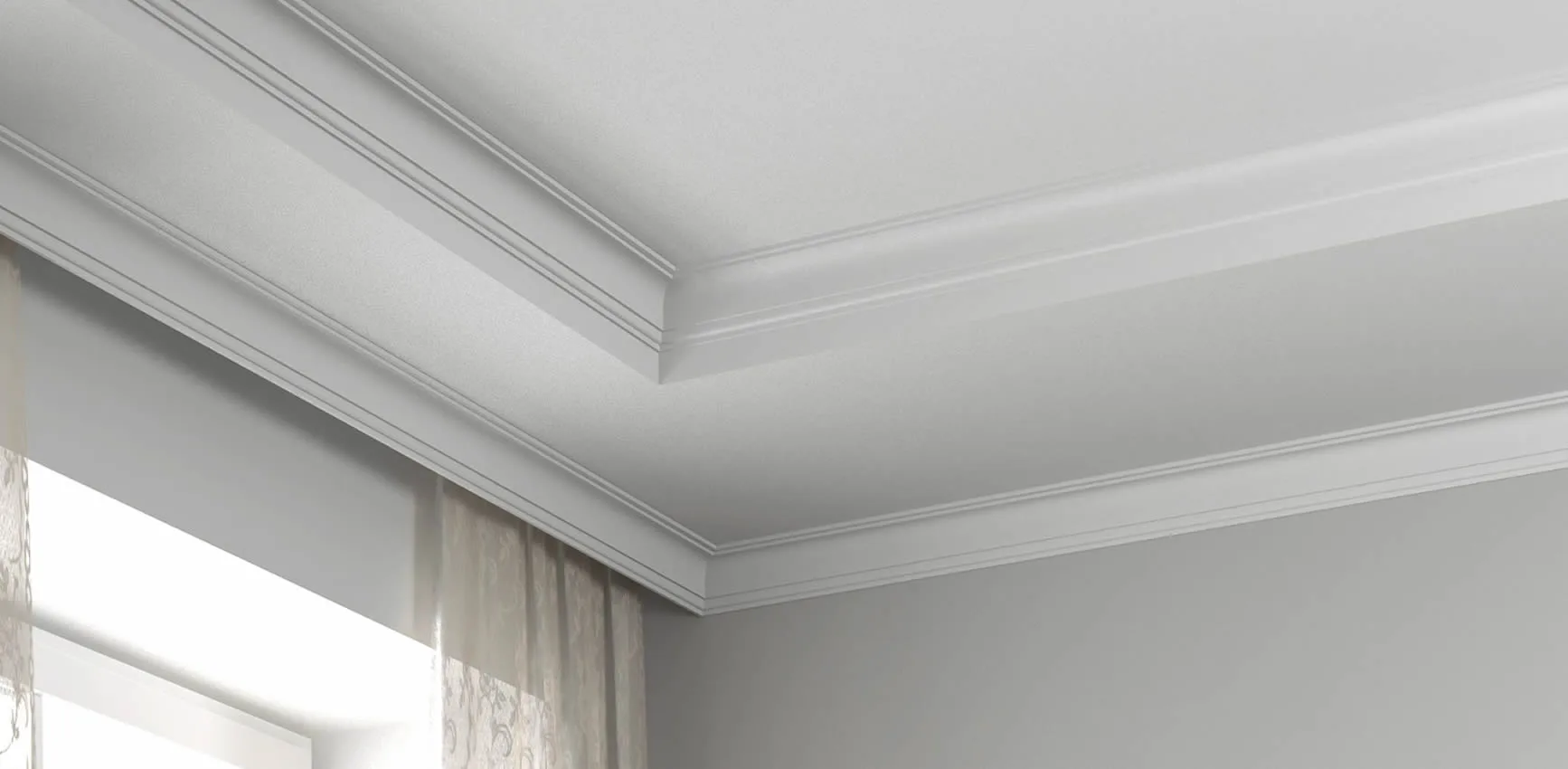 Phối màu sơn phào chỉ trần nhà màu trắng – thanh lịch, dễ phối