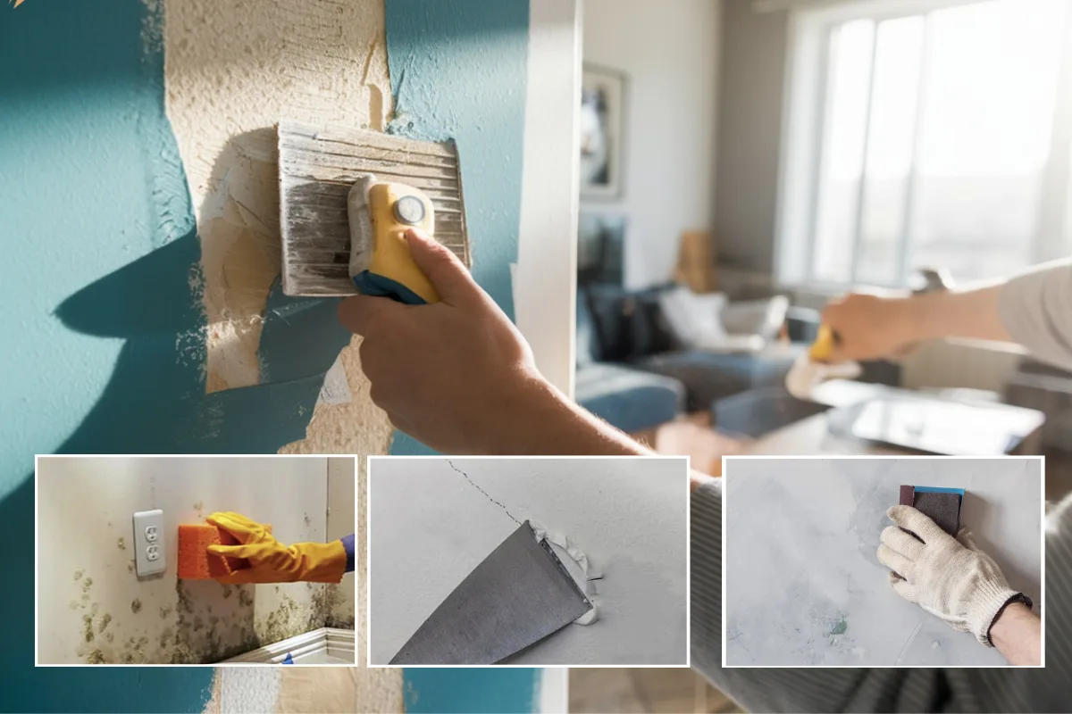 Quy trình thi công sơn nhà - Xử lý bề mặt tường cũ