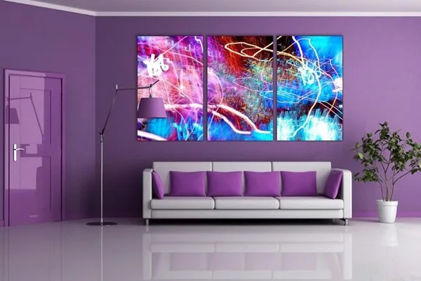 phòng khách màu Cà tím trầm