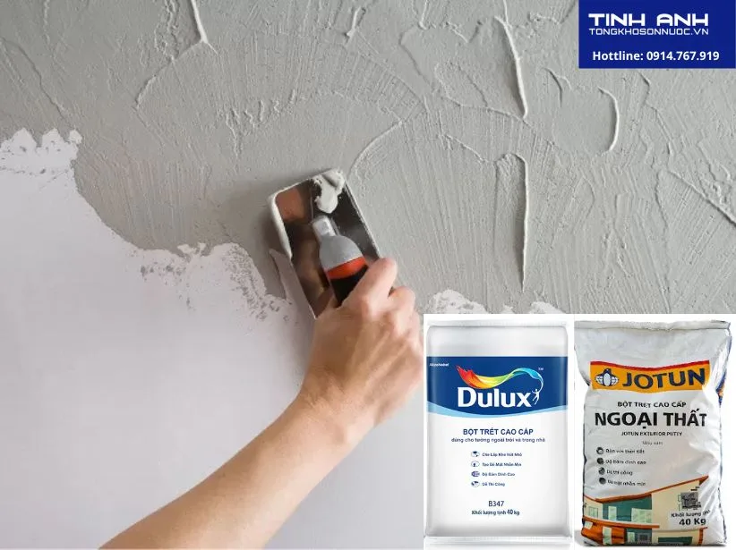 Thi công sơn nhà phố bột trét tường