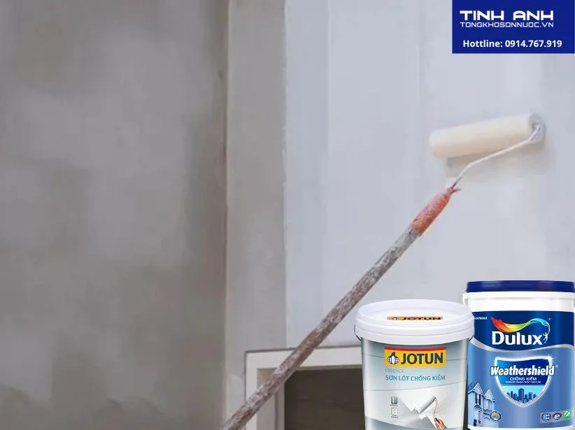 Thi công sơn nhà phố Sơn lót chống kiềm