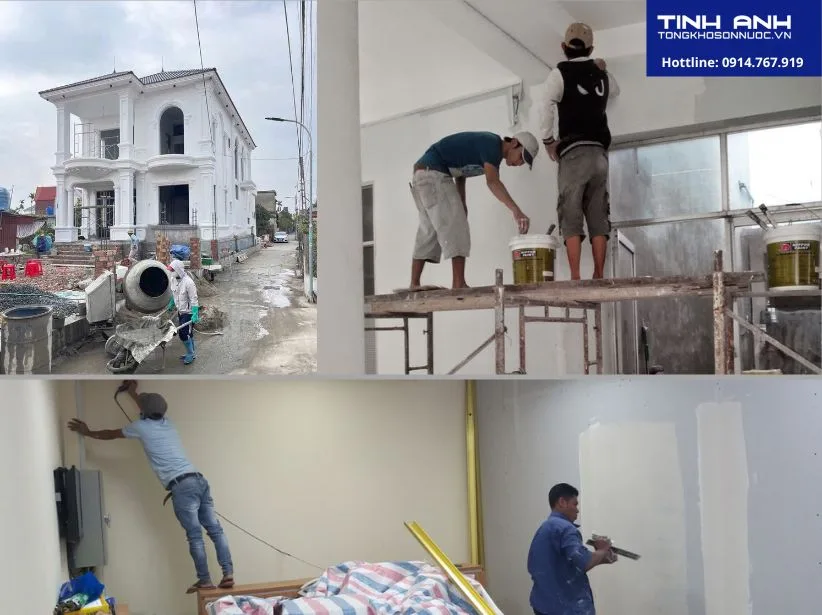 Thi công sơn nhà