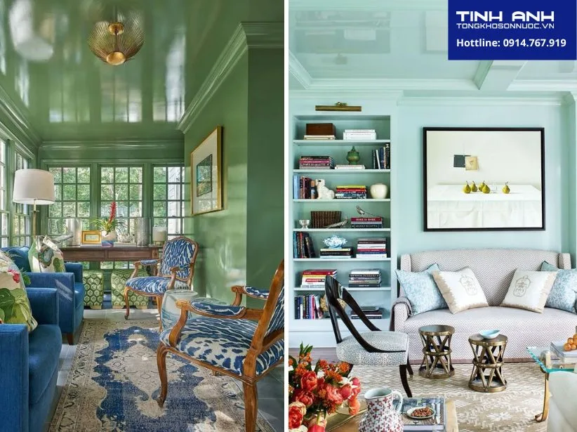 Sơn bóng nội thất bền màu, dễ lau chùi