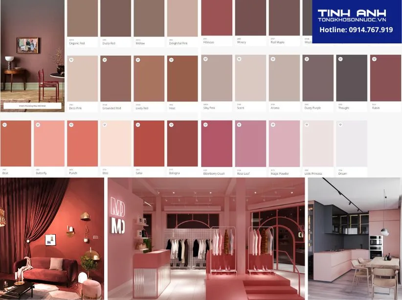 Sơn Jotun màu đỏ & hồng đẹp nhất