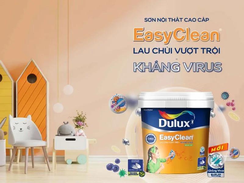 Dulux Easy Clean 99A – Lau chùi vượt trội bề mặt mờ kháng virus