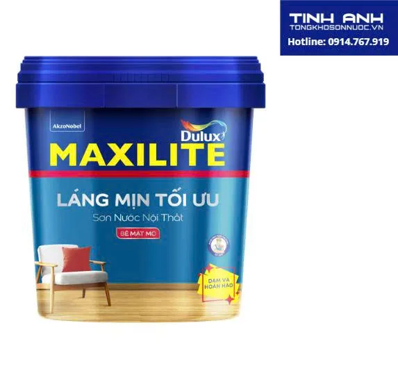 Sơn nội thất Maxilite Láng Mịn Tối Ưu M16 15L - bề mặt mờ