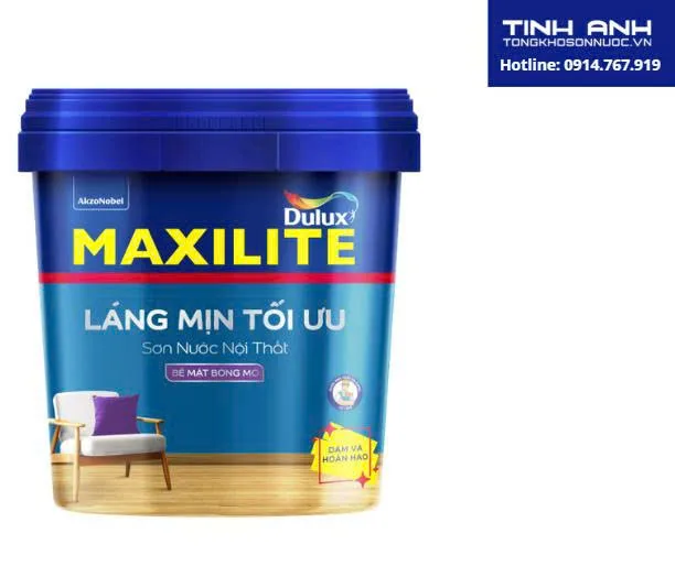 Sơn nội thất Maxilite Láng Mịn Tối Ưu M16B 15L - bề mặt bóng