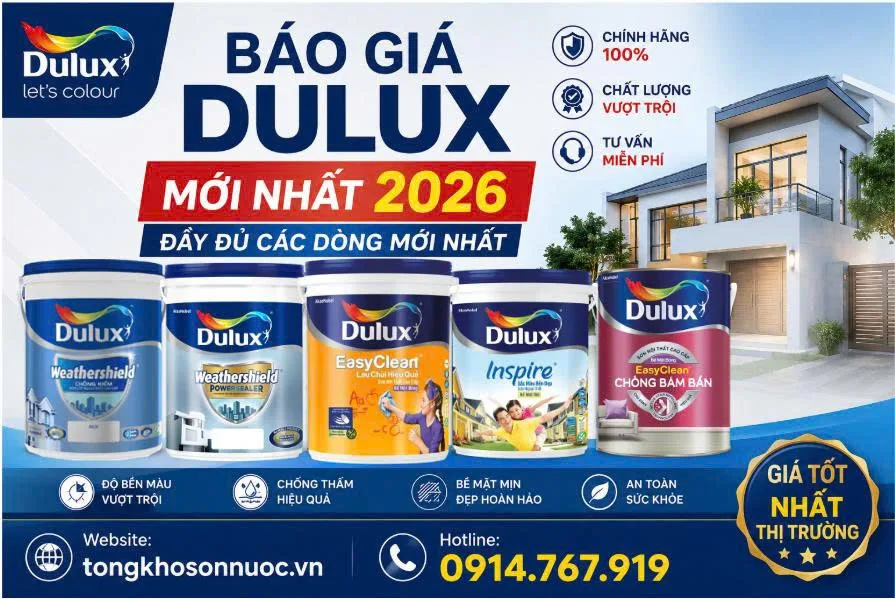 Báo giá Dulux mới nhất 2026 - Đầy đủ các dòng mới nhất