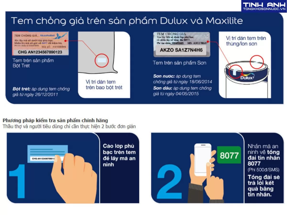 Cách nhận biết sơn Dulux chính hãng