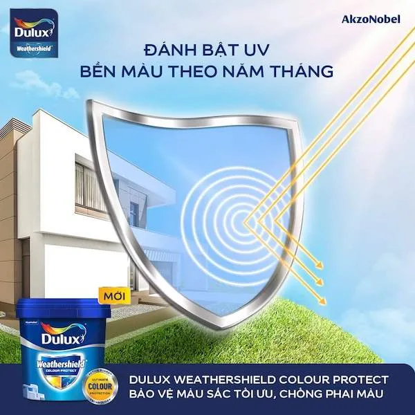 Sơn Dulux ngoại thất cao cấp Weathershield Colour Protect bề mặt mờ – E015