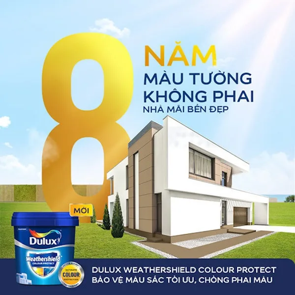 Sơn Dulux ngoại thất cao cấp Weathershield Colour Protect bề mặt mờ – E015